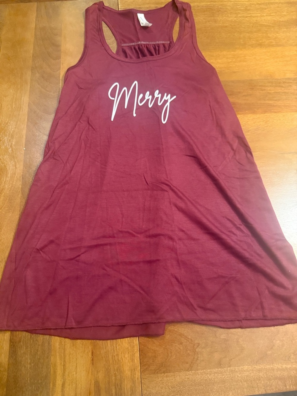 Merry Graphic Racerback Tank  Flowy and pretty - Burgundy